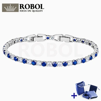 

High quality original SWA bracelet with original engraved TENNIS DELUXE bracelet box set woman jewelry gift free shipping