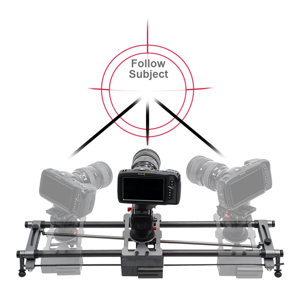 YC UI Track Camera Slider Koolstofvezel Verstelbare Hoek Buis Follow Focus Pan voor Stabilizer DV DSLR Camera Video Schieten