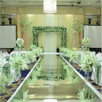 

High-grade Wedding Mirror Carpet with Gold and Silver Double-sided for Romantic Wedding Favors Wedding Decorations 1m wide