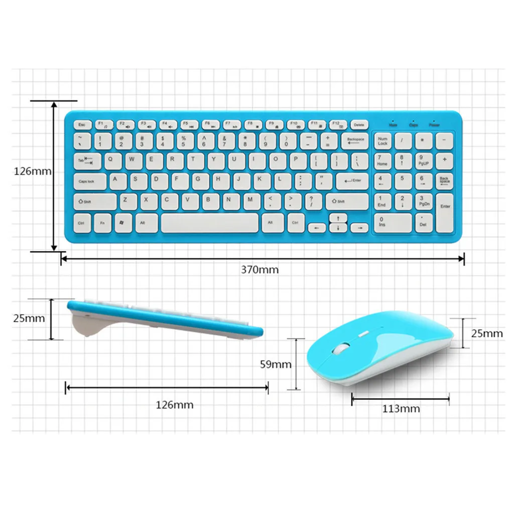 Slim Wireless Keyboard and Mouse Set for Home Office PC Laptop Macbook