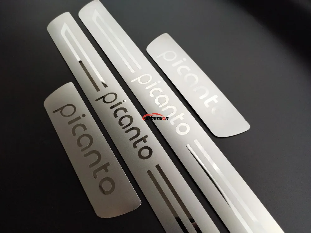 For Kia Picanto xline X Gt line Auto Accessories Stainless Steel Door sill Trim Styling Car Scuff Guard Strip 2013 2017 2019
