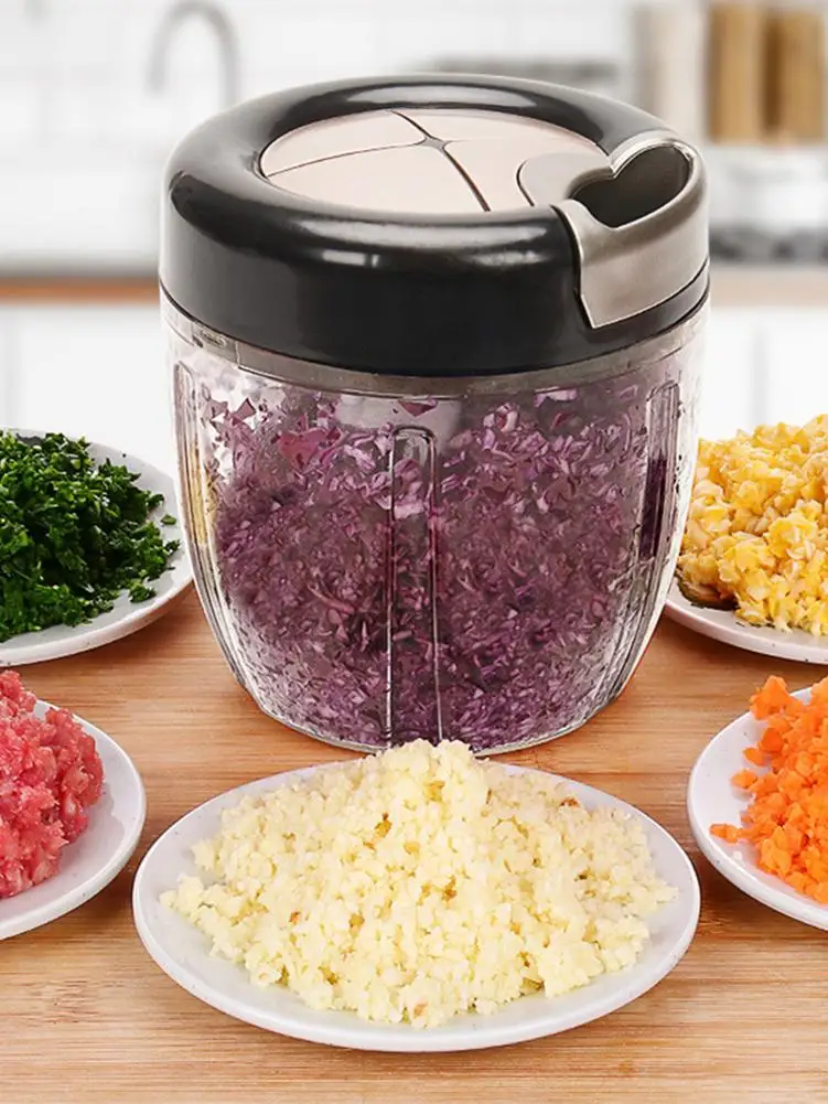 

Manual Food Chopper Meat Grinder Vegetable Fruit Twist Shredder Garlic Cutter Food Processor Kitchen Tool