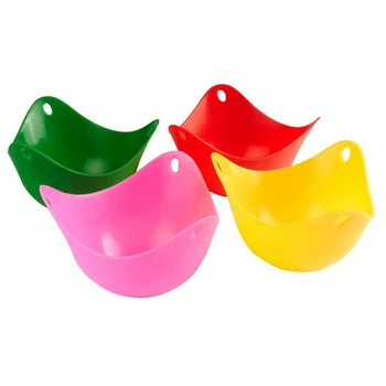 

4 Pcs Silicone Egg Poacher Cookware Poached Poach Pods Kitchen Baking Cup Mould