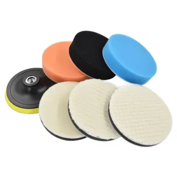 

7Pcs/set Polishing Pad Soft Wool Ball Bonnet Kit 5\" Wheel Pad Disc Abrasive Tool H8WE