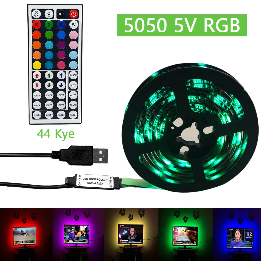 5050 Светодиодная лента 1 м 2 30 светодиодный s IP65 Водонепроницаемый RGB светильник DC5V