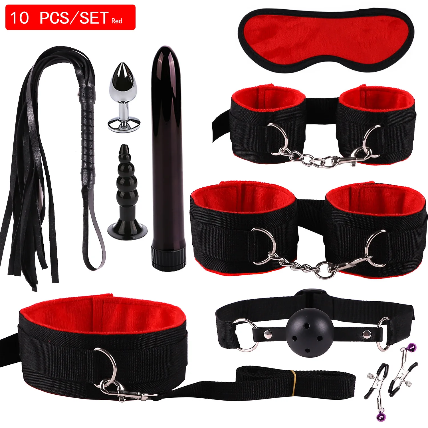 Exotic Sex Products For Adults Games Leather Bondage BDSM Kits Handcuffs Sex Toys Whip Gag Tail