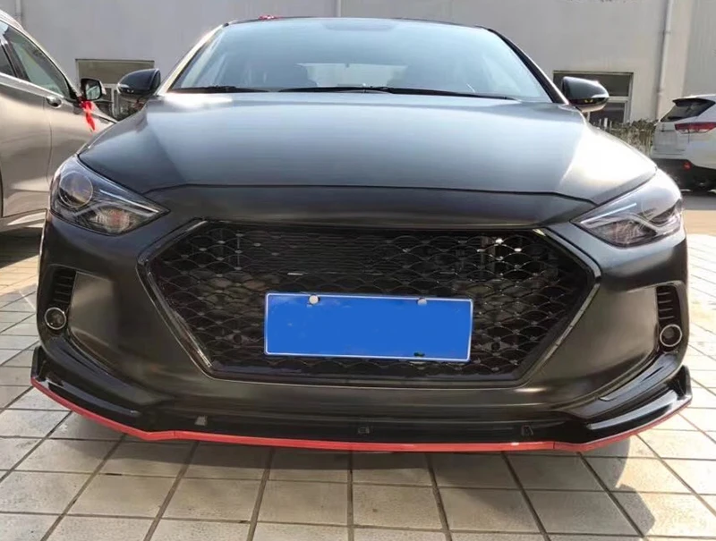 Передний бампер гоночная решетка для Hyundai Elantra соты алмаз сетка глянцевая черная