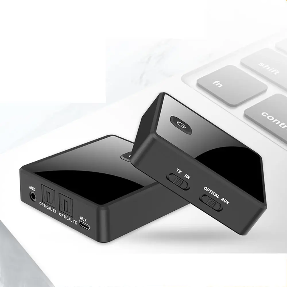Newest Low Latency TV Audio Transmitter Receiver Wireless Bluetooth 5 0 Adapter For Headphones Stereo Music With 3 5mm AUX Jack