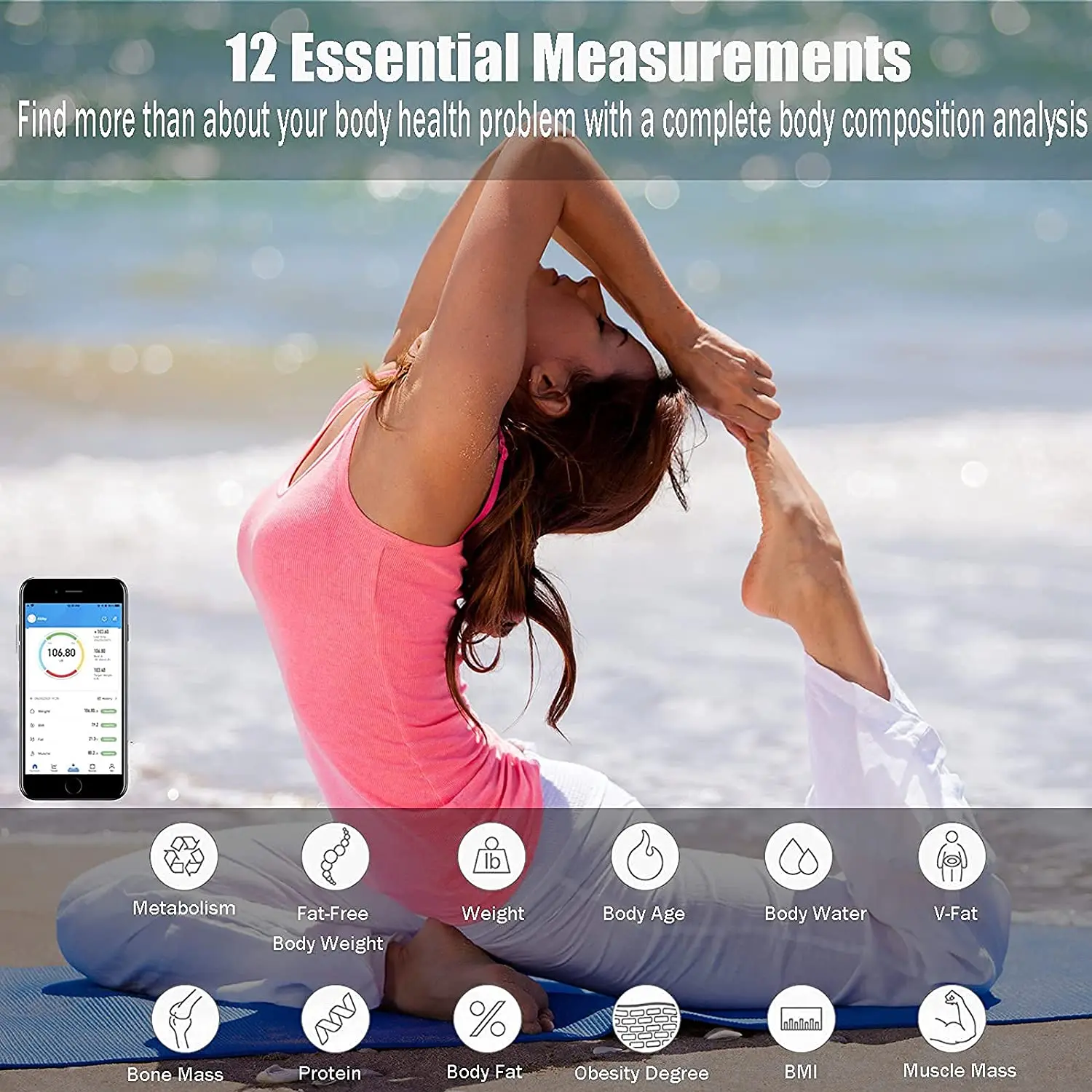 Track your weight, muscle mass, BMI, and more with this smart scale