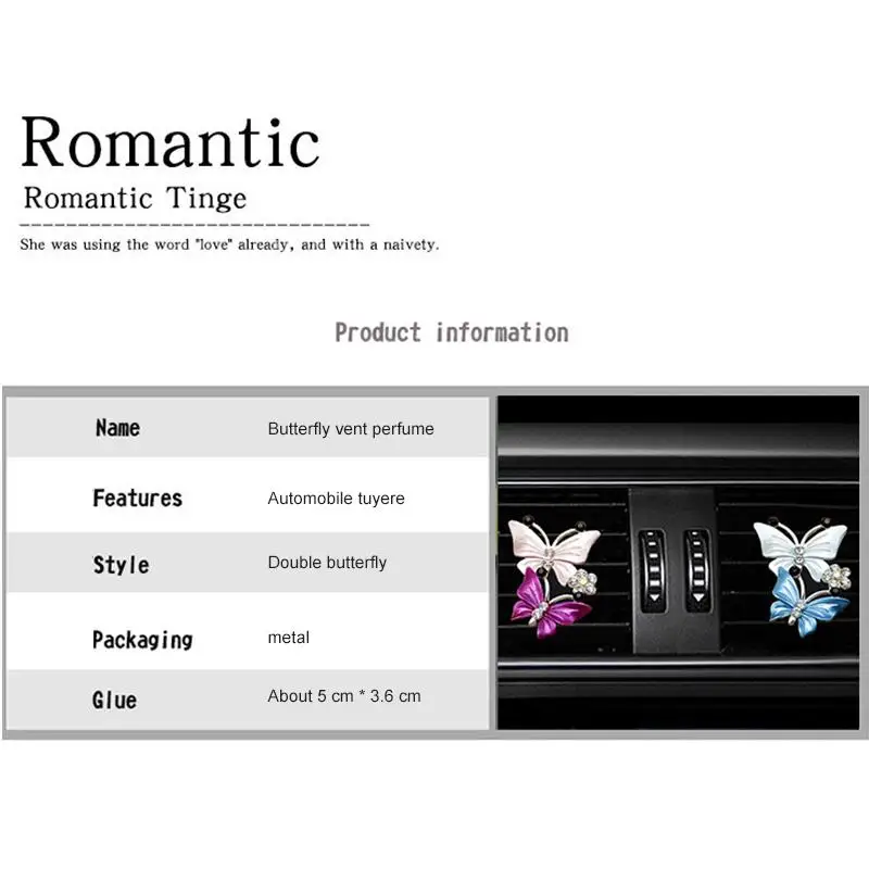 New Butterfly Shaped Air Freshener Clip Anti-spoilage Car Perfume Air Conditioner Outlet Clip Car-Styling Auto Accessories