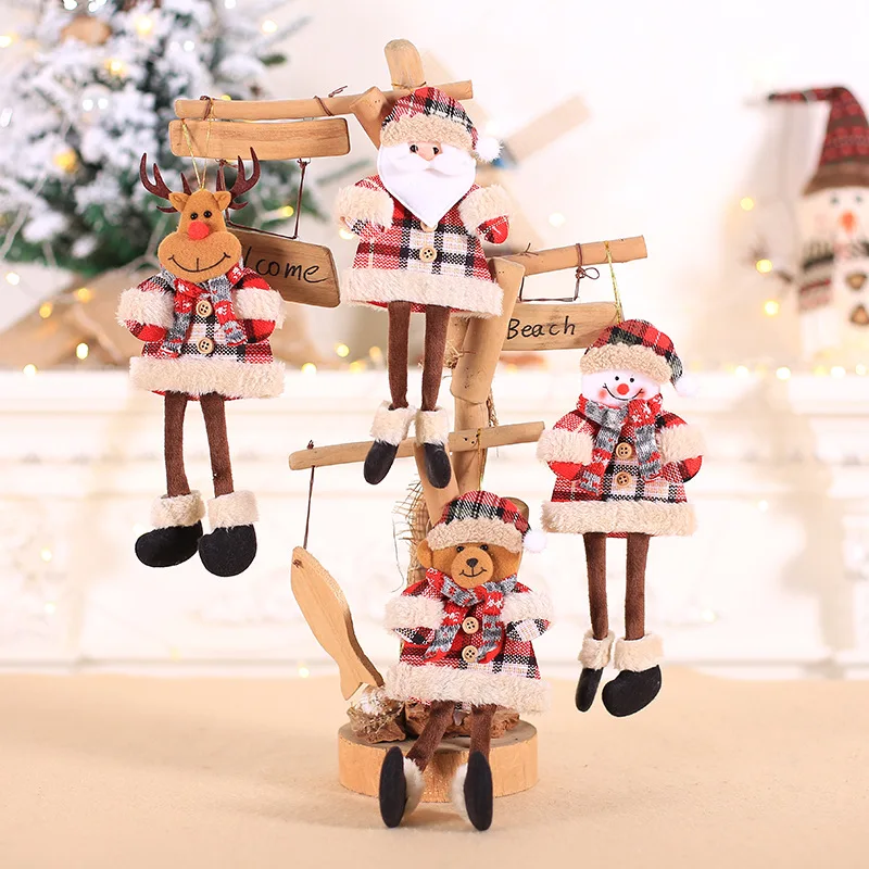 

Navidad New Year Noel Christmas Santa Claus Dolls Xmas Tree Elk Ornament Pendant Party Christmas Decoration for Home 2019 2020