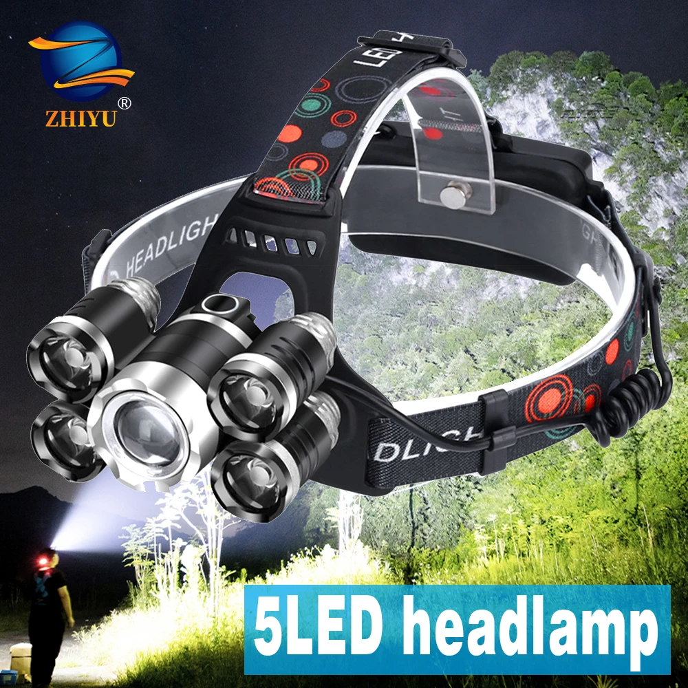 ZHIYU головной светильник 4000 люмен налобный фонарь CREE XML3/5 светодиодный T6 18650