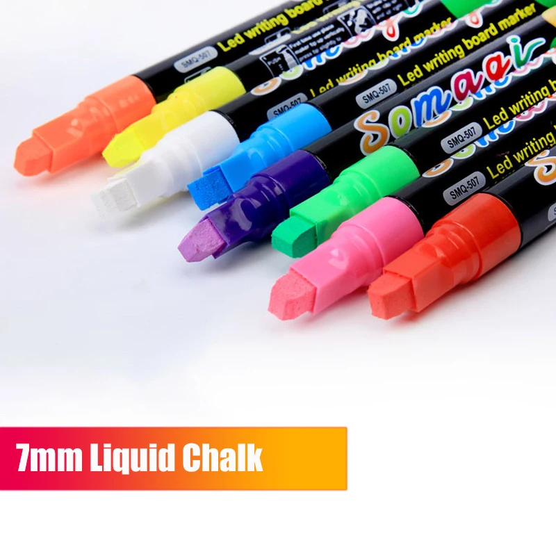 Stylos marqueurs à craie liquide 12 pièces, surligneurs de couleurs  effaçables, tableau d'écriture LED en verre, stylo néon, tableau noir,  Windows - AliExpress