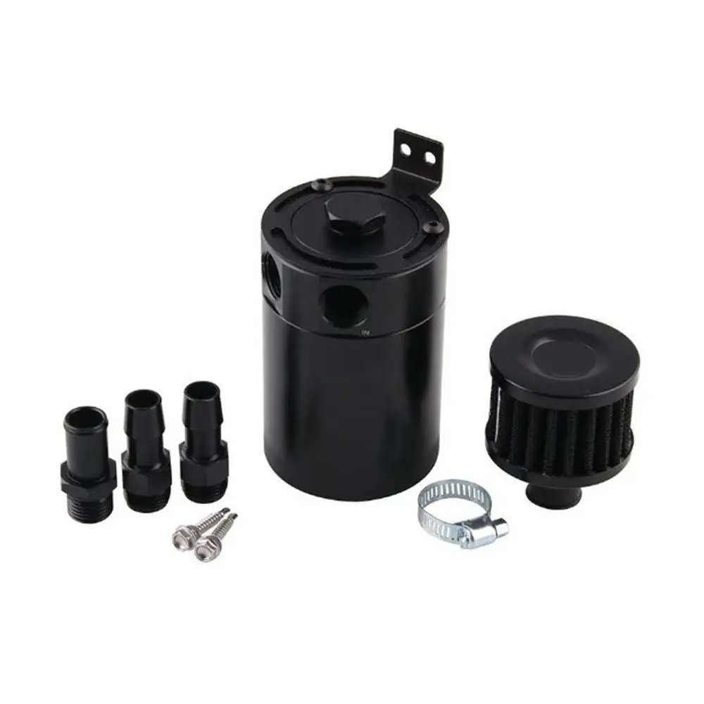 

Baffled Oil Catch Can 2-Port 2-hole Ventilating Oil Can Waste Gas Waste Oil Recovery Pot Car Accessories