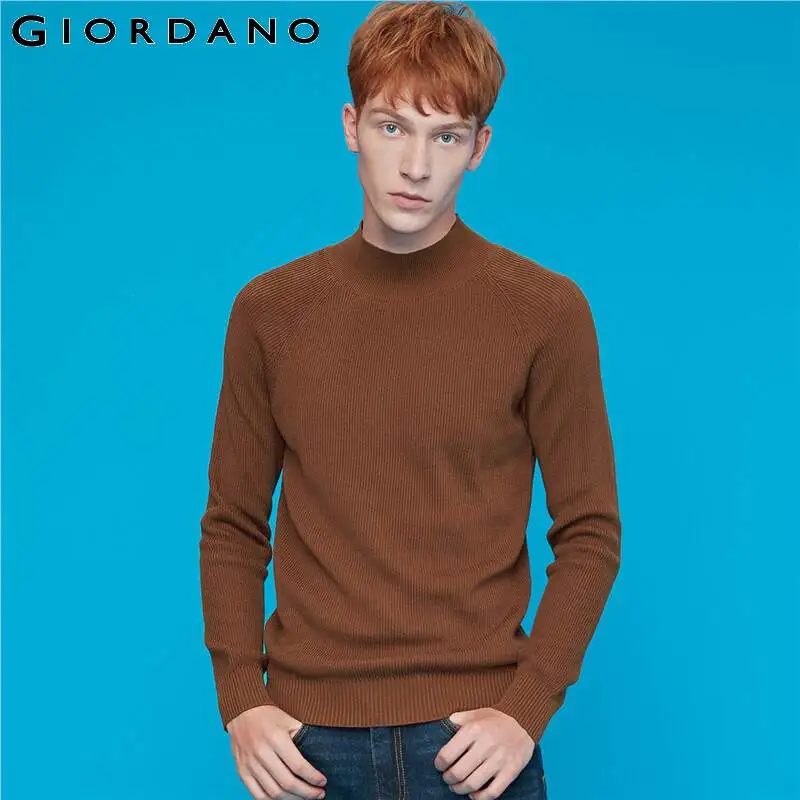 Giordano вязанная мужская кофта с высоким воротом имеется несколько цветовых