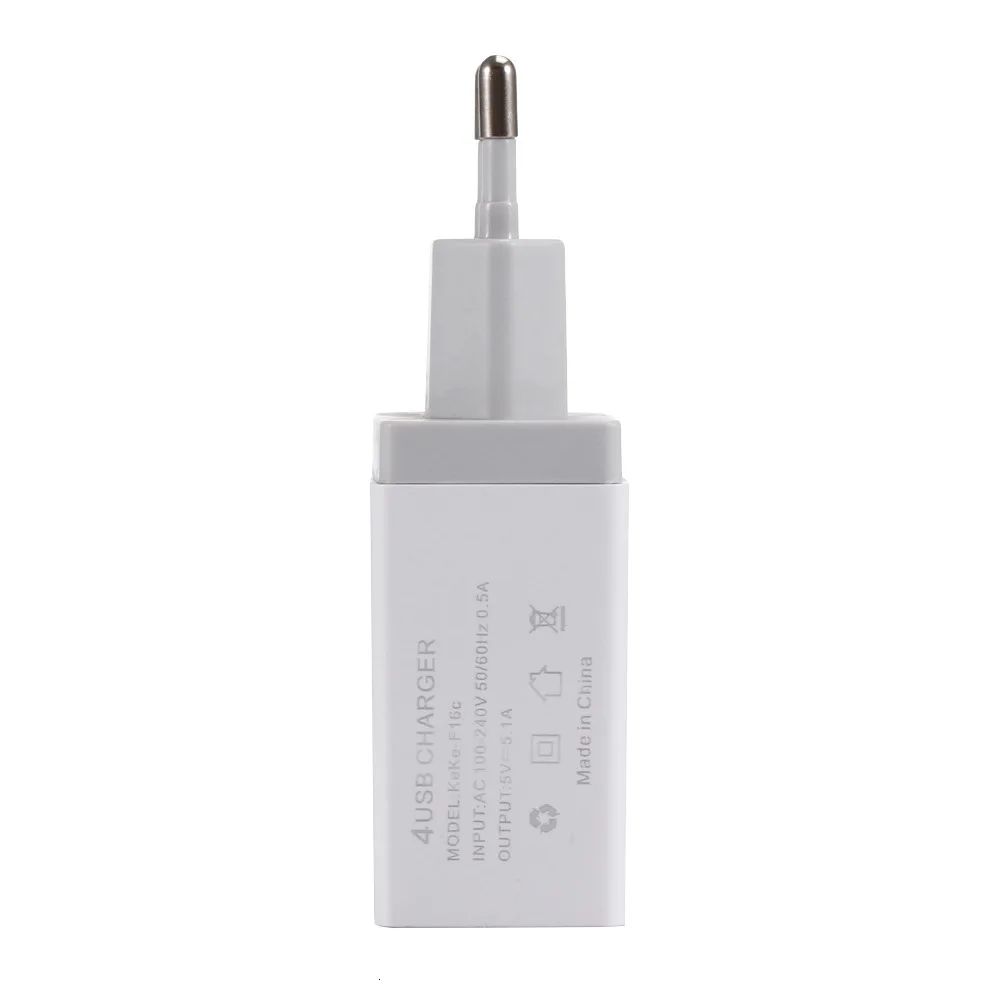 5.1A 4 порта USB зарядное устройство адаптер дорожное настенное зарядное устройство мобильный телефон быстрое зарядное устройство для iPhone X 8 6s Plus для samsung смартфон