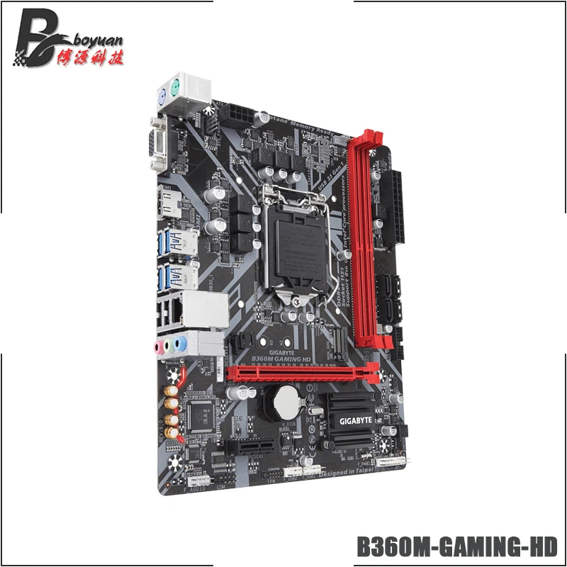 Gigabyte GA B360M игровой HD M-ATX Intel B360/DDR4/двойные каналы/SSD/32G/USB3.1/STAT3.0//может поддерживать процессор i9 9900KF/LGA 1151