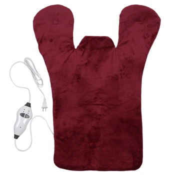

Relief Wrap Burgundy Extra-Long Massaging Heat Wrap Heated Shawl Combines Soothing Heat Massage Massager