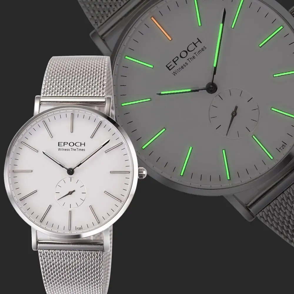 watch men p7 Мужские тритиевые часы, мужские кварцевые часы Epoch T25, светящиеся водонепроницаемые Роскошные брендовые наручные часы, ультратонкие relogio 6025G - Цвет: watch men p7