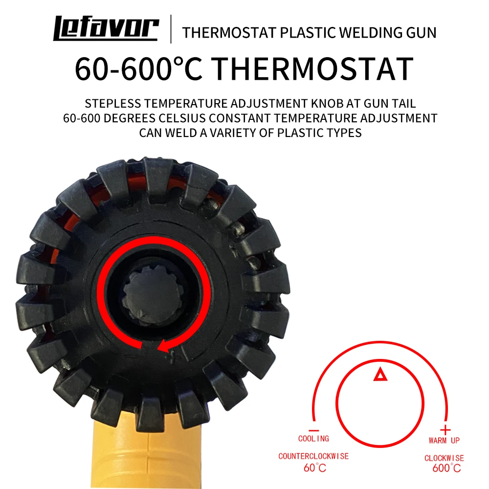 750W Electric Hot Air Gun Heat Gun Temperature Adjustable Welding Gun Auto Plastic Pipe melting Welding Repair Tool 600C 3