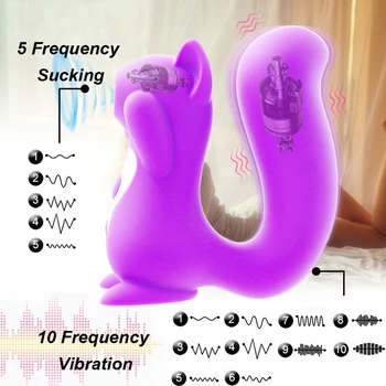 Squirrel Sucking Sex Toy for Women Dildo Vibrator Clitoris Licking Vibrators Tongue Sucker Nipple Vagina Stimulator Masturbator 2