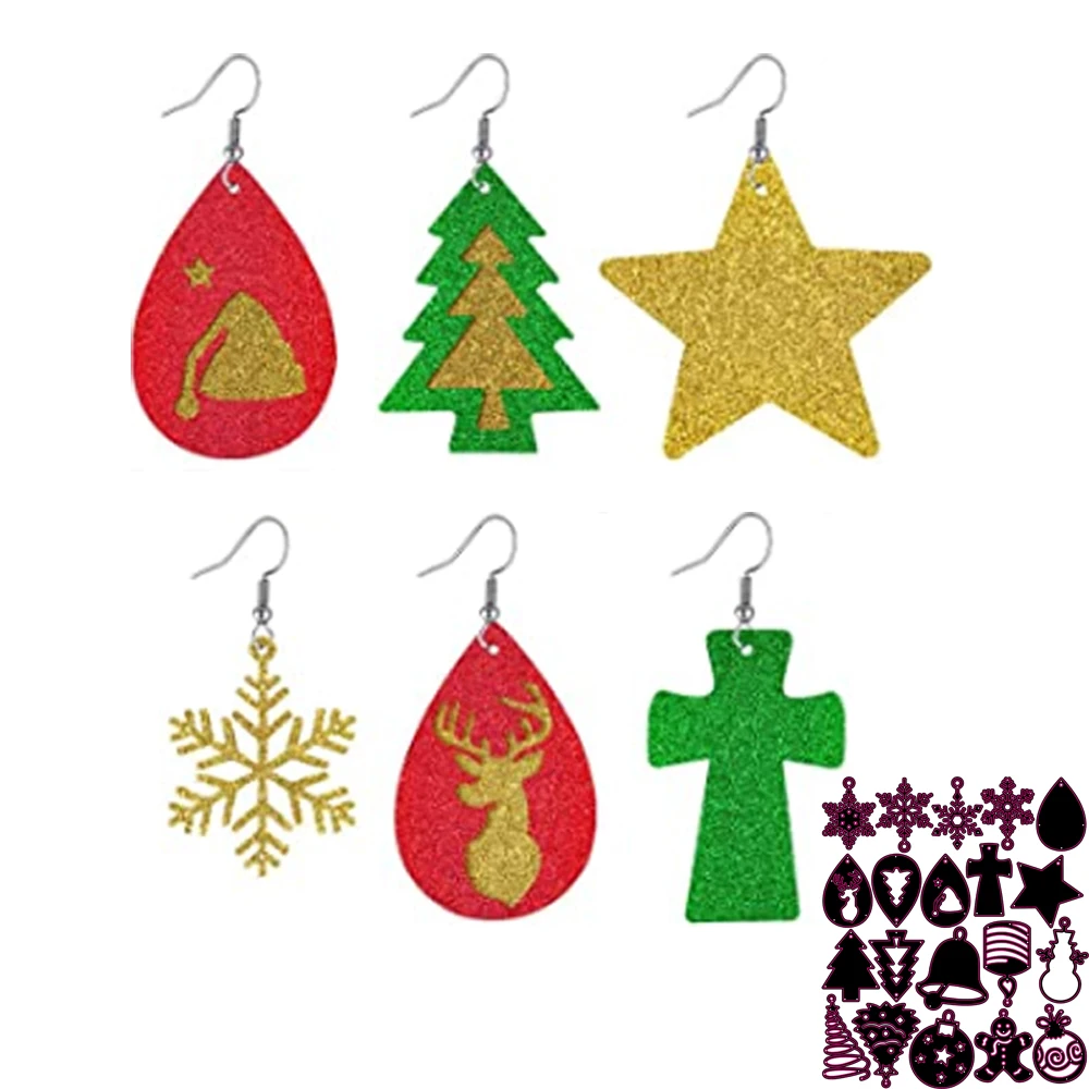 

20PCS Beautiful Christmas earrings metal cutting dies template for DIY scrapbook decoration DIY paper embossed card