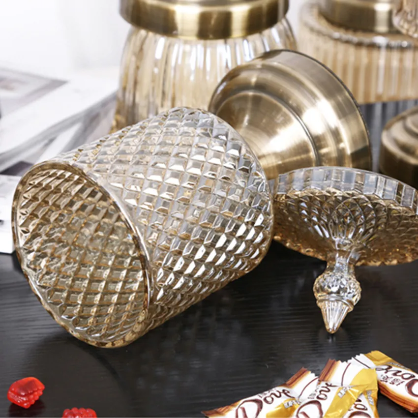 Nordic Storage Crystal Glass Bottle, Creative Candy Jar, Sugar Pot, Desktop Furnishing Article, Multi-use Home Decoration 5