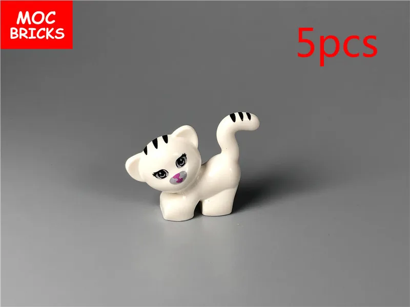 small White cat Блоки животных: Акула, змея, кошка, обезьяна, свинья, лошадь, кролик, рыба, медведь, мышь, паук, курица, жираф, омары, игрушки DIY, детские куклы, подарки - Цвет: small White cat