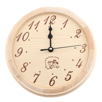 

9 Inch Sauna Wooden Clock Timer Sauna Accessories for Outdoor Indoor Wall Requires Sauna Room