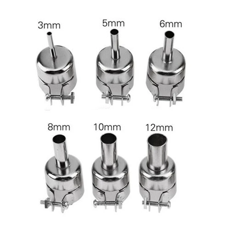 New-6Pcs 3-12Mm Circular Nozzles For Hot Air Soldering Station Universal Metal Heat Resisting | Инструменты