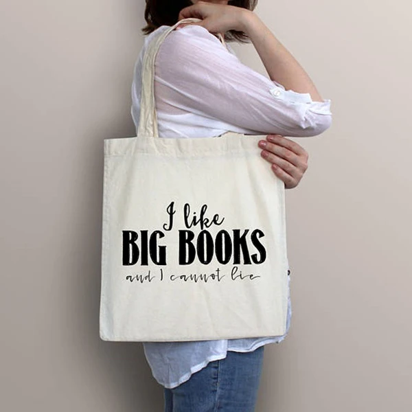 

Canvas Tote bag I like big books and I cannot lie slogan funny women fashion Canvas bag shopping bags Travel bag Cosmetic zipper