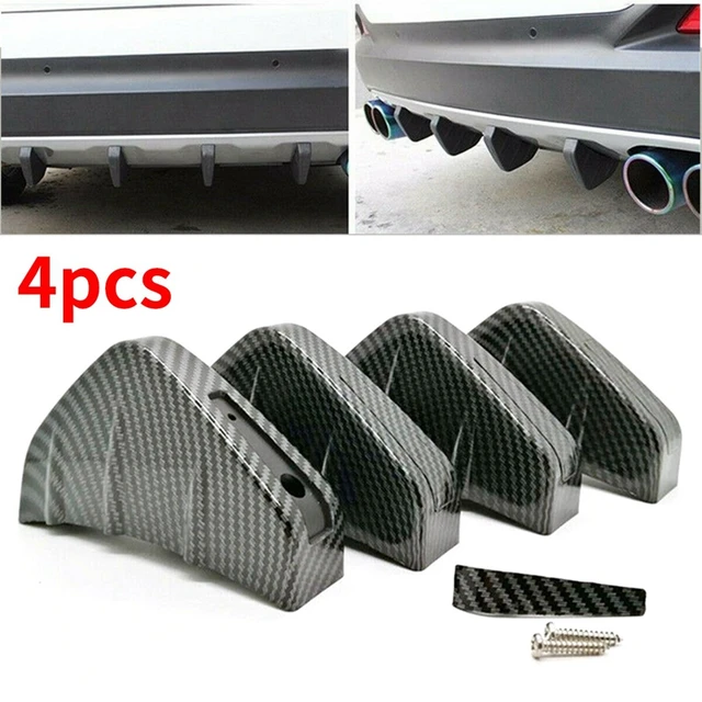  4pcs Car Rear Lower Bumper Wing Lip Diffuser, Anti