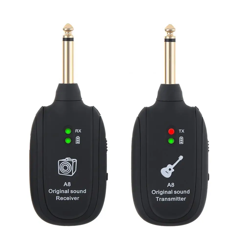 

Mini Wireless Rechargeable Electric Guitar Bass Audio Transmitter Receiver Support 100M Effective Transmission Range