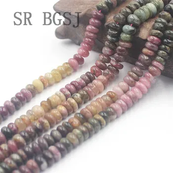 

Free Shipping 4x7mm Keshi Rondelle Mixed Graduate Tourmaline Natural Stone Spacer Beads Strand 15"