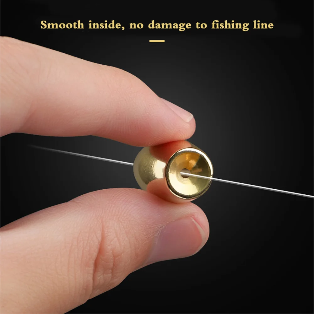 Fishing Counterweight Sinker Fishing Accessories Fishing Tackle 10Pcs Brass Weight Fishing Sinkers Tackle Accessories Pure Copper Down Sinker Bullet RIG Weights Lure Cone Hollow Line Through