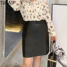 TUHAO, сексуальная Офисная Женская юбка размера плюс 4XL 3XL, Женская юбка с высокой талией из искусственной кожи, короткая мини-юбка с карманом для женщин, для ночного клуба