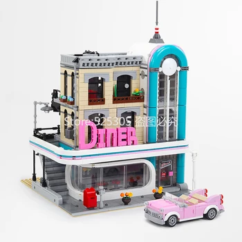 

In stock 15037 Creator Street Downtown Diners Street View Model Building Blocks Bricks Kids Education Toys Compatible 10260