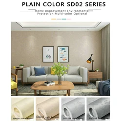 0.53mx9.5m Non-self-adhesive Non-woven Wallpaper Simple Plain Color Living Room Bedroom Home Hotel Decoration Linen Wall Sticker