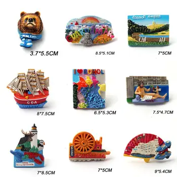 

Resin Fridge Magnet india Philippines paris finland Souvenir cute Refrigerator Magnetic Sticker Craft Home Decor