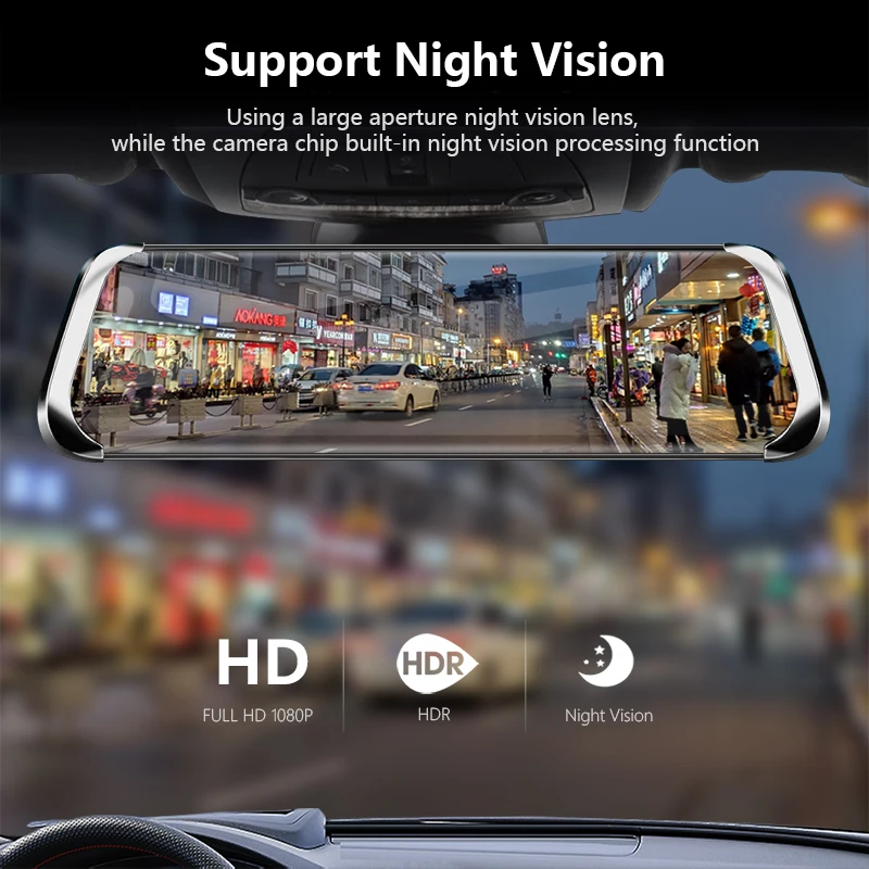 Vtopek Автомобильный видеорегистратор Автомобильная камера 10 &quotпоток медиа