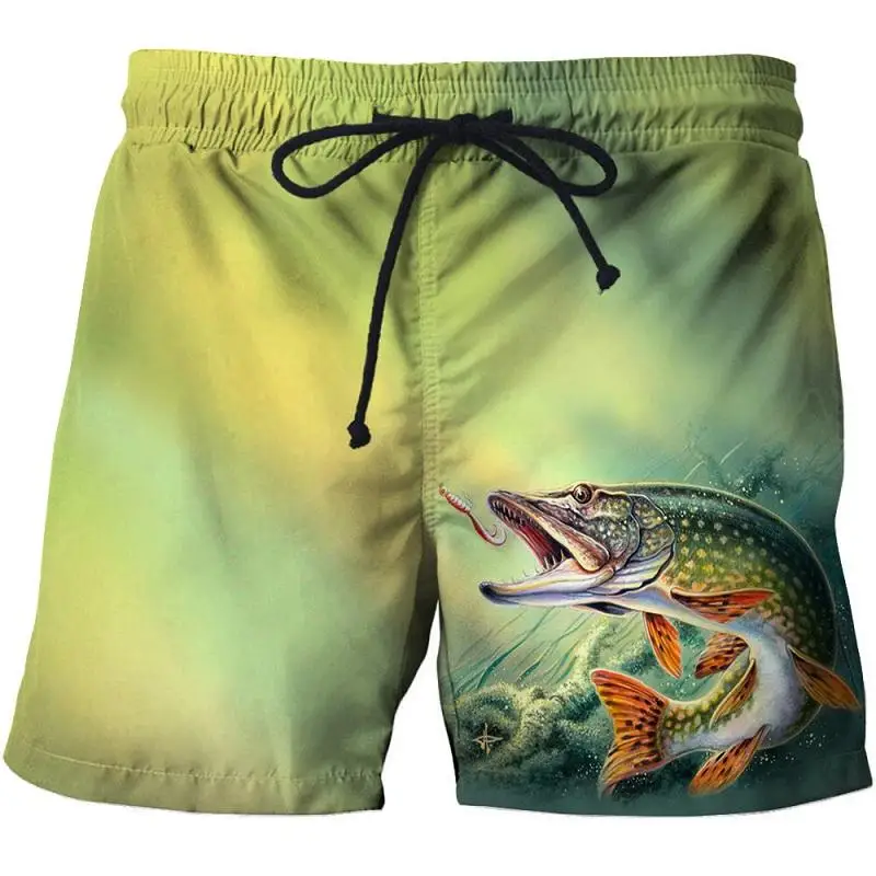 Pantalones cortos de baño con estampado 3d para hombre, bañador informal para correr, pantalones secos rápidos