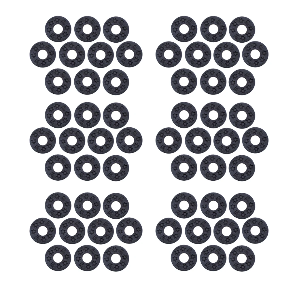 60pcs Guitar Strap Block Rubber Lock Washer Gasket Cushion for Guitar Parts