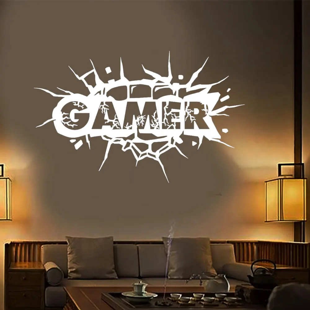 Gamer Room Decor Gaming Stickers Muraux Autocollant Gamer Stickers Garçons  pour Gamer Chambre Salle De Jeux Décorations (Style Classique)