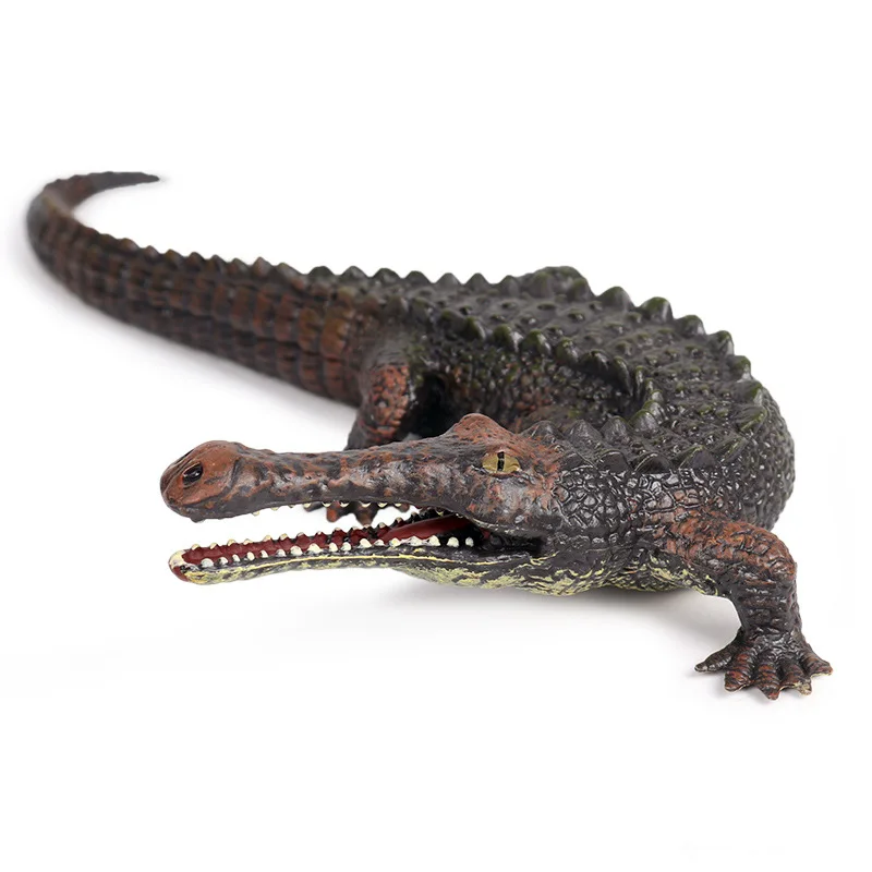 Дети Твердые модели животного мира модель стиль крокодил черный Sarcosuchus крокодил Гараж Комплект украшения игрушки