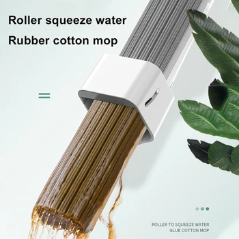 

Lazy Hand-Washing Rubber Cotton Mop Absorbent Squeeze Sponge Household One-Mop Wet and Dry Mop Household Floor Cleaning