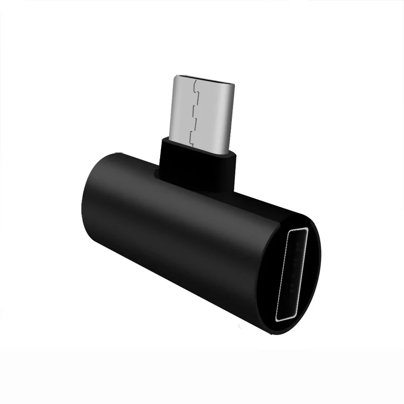 Chery Dual type C 2 в 1 USB C адаптер для наушников для huawei samsung Xiaomi Oneplus Jack аудио сплиттер Aux Наушники зарядка - Цвет: Черный