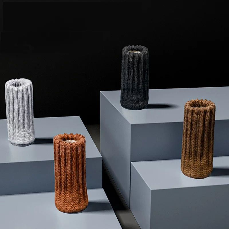 4Pcs/Set Table Chair Leg Covers Home Furniture Non-Slip Knitting Floor Protectors Table Chair Knitted Decor Foot Socks Protector