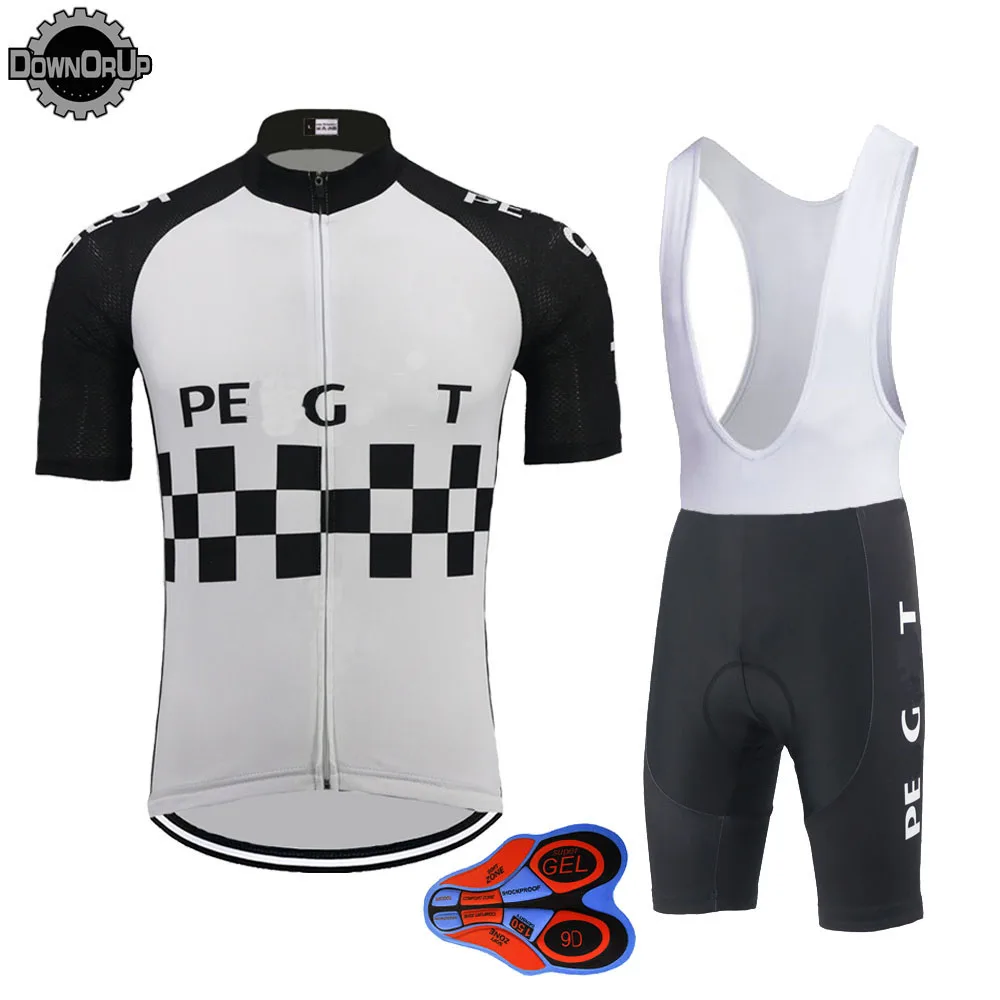 

cycling jersey set 2020 men short sleeve Cycling clothing bicycle wear jersey set bib shorts Gel Pad 9D mtb ciclismo DOWNORUP