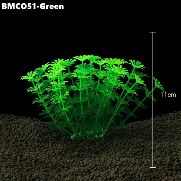 BMCO51-Green 10~ 13 см Моделирование водных растений аквариума пейзажные украшения TPC керамическая основа Подводные аксессуары - Цвет: BMCO51-Green