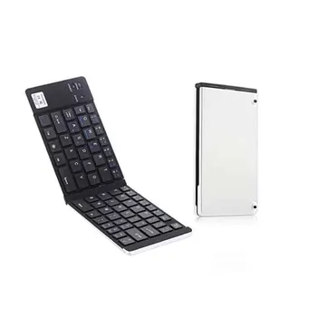 

Phone Laptop Travel Mini Portable Folding Keyboard Rechargeable Aluminum Alloy Full Size Keypad Wireless Bluetooth Home Office